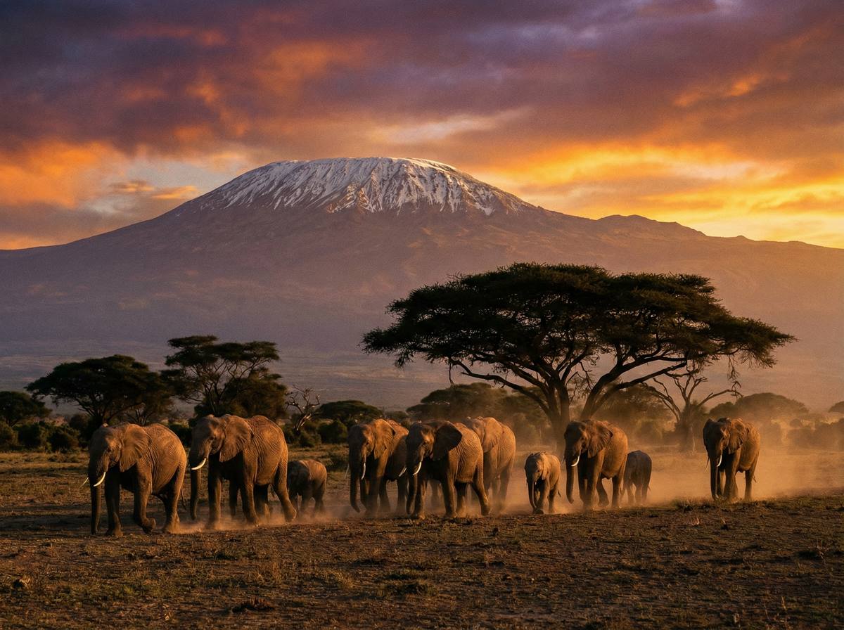 抖阴非洲动物视频 - 肯尼亚大象迁徙壮观场面